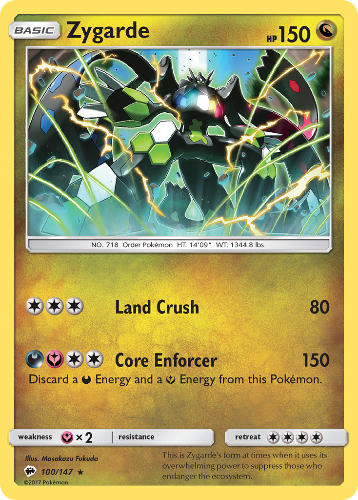 Zygarde - 100/147 - Burning Shadows SM3 - Rare Holo