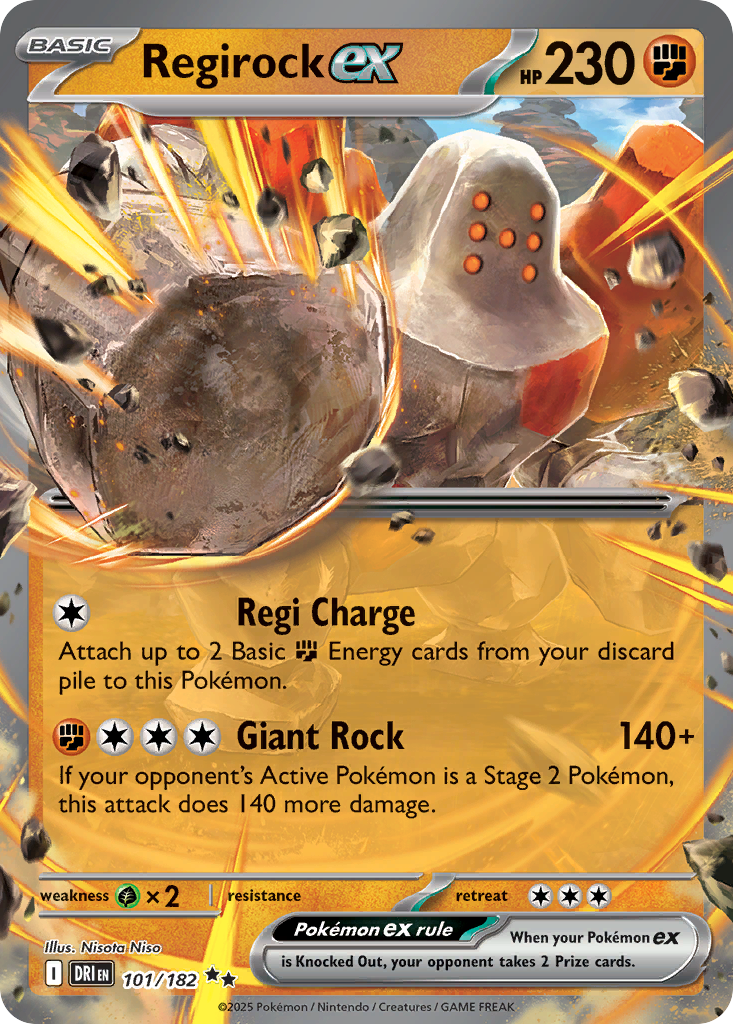 Regirock ex - 101/182 - Destined Rivals SV10 - Double Rare