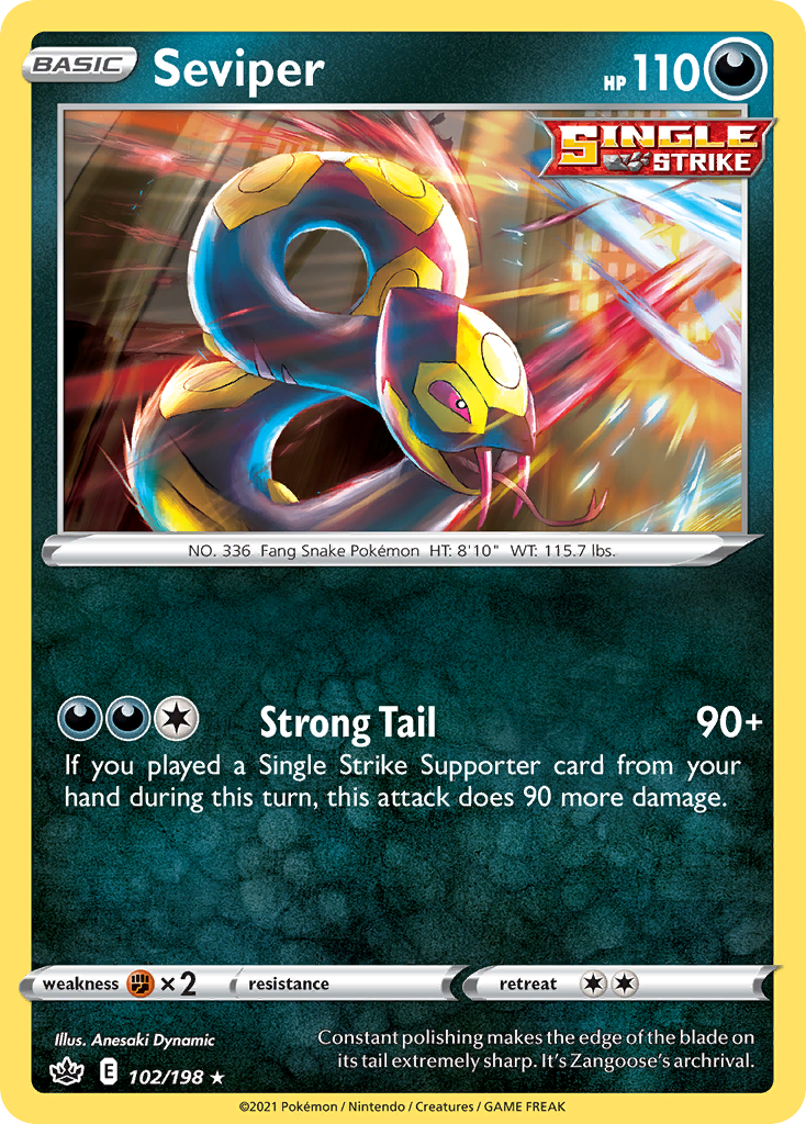 Seviper - 102/198 - Chilling Reign SWSH6 - Rare