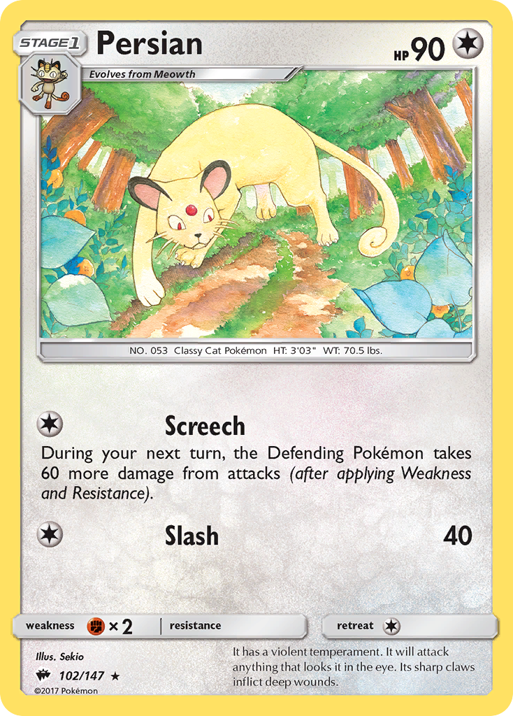 Persian - 102/147 - Burning Shadows SM3 - Rare