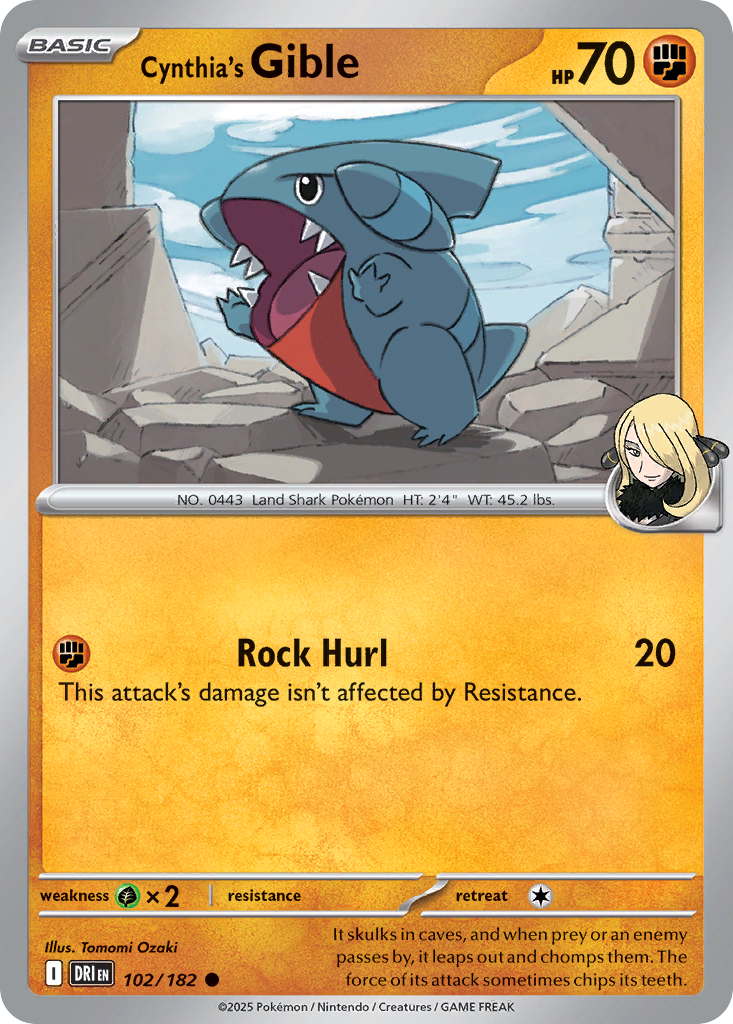 Cynthia's Gible - 102/182 - Destined Rivals SV10 - Common