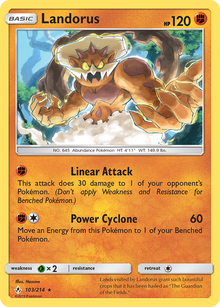Landorus - 103/214 - Unbroken Bonds SM10 - Rare Holo
