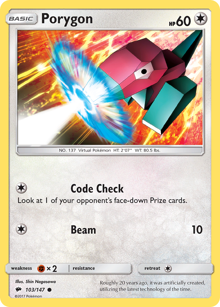 Porygon - 103/147 - Burning Shadows SM3 - Common