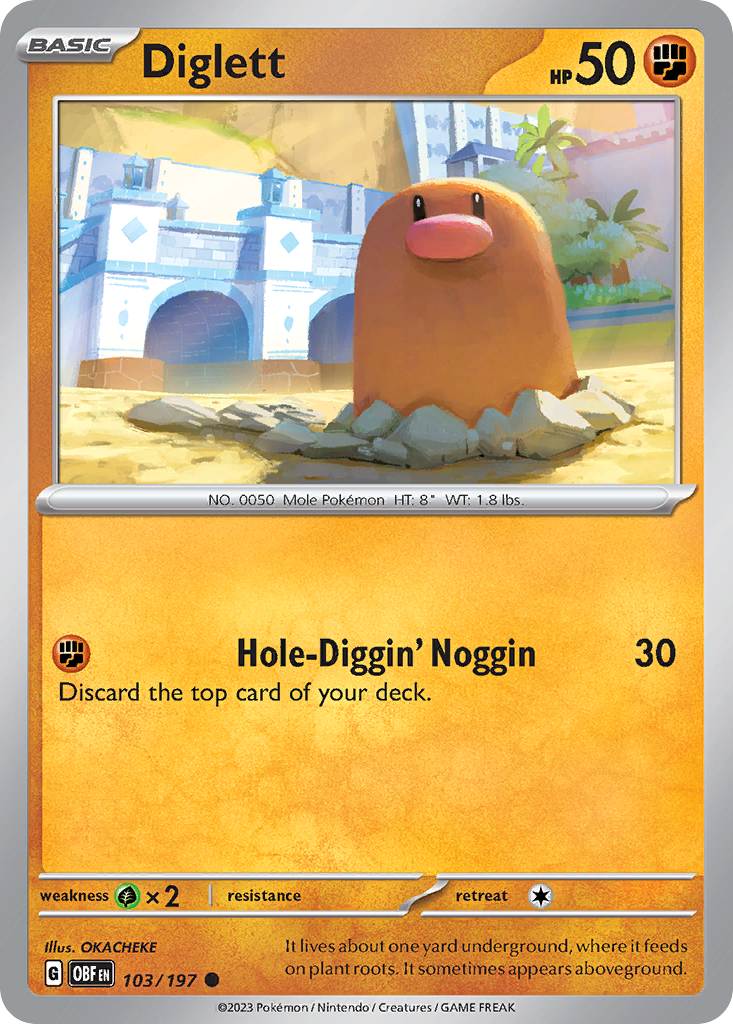 Diglett - 103/197 - Obsidian Flames SV3 - Common