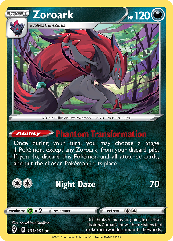 Zoroark - 103/203 - Evolving Skies SWSH7 - Rare Holo