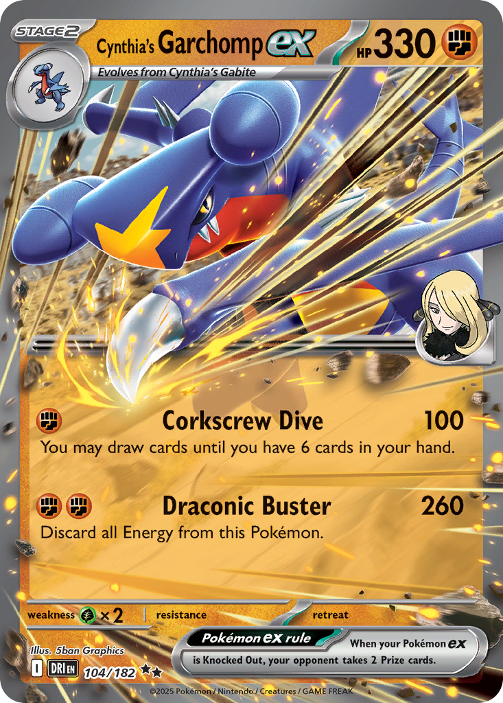 Cynthia's Garchomp ex - 104/182 - Destined Rivals SV10 - Double Rare