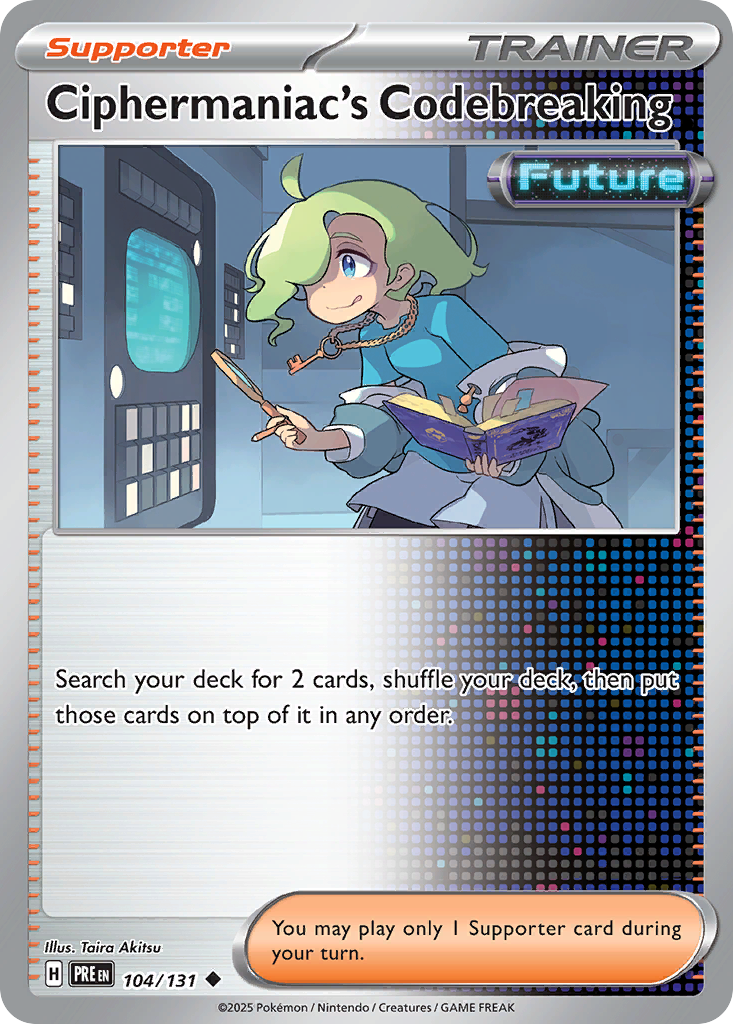Carta Pokémon Ciphermaniac's Codebreaking de Prismatic Evolutions #104