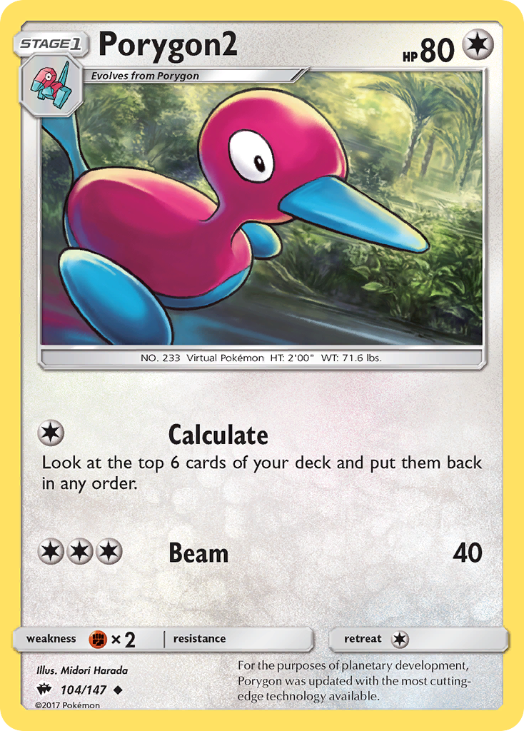 Porygon2 - 104/147 - Burning Shadows SM3 - Uncommon