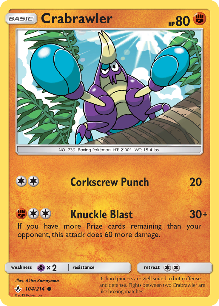 Crabrawler - 104/214 - Unbroken Bonds SM10 - Common