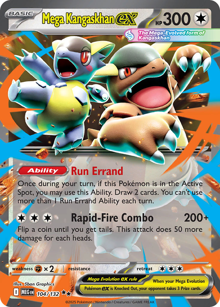 Mega Kangaskhan ex - 104/132 - Mega Evolution ME1 - Double Rare