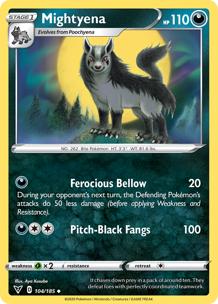 Mightyena - 104/185 - Vivid Voltage SWSH4 - Uncommon