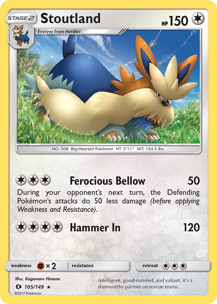 Stoutland - 105/149 - Sun & Moon SM1 - Rare