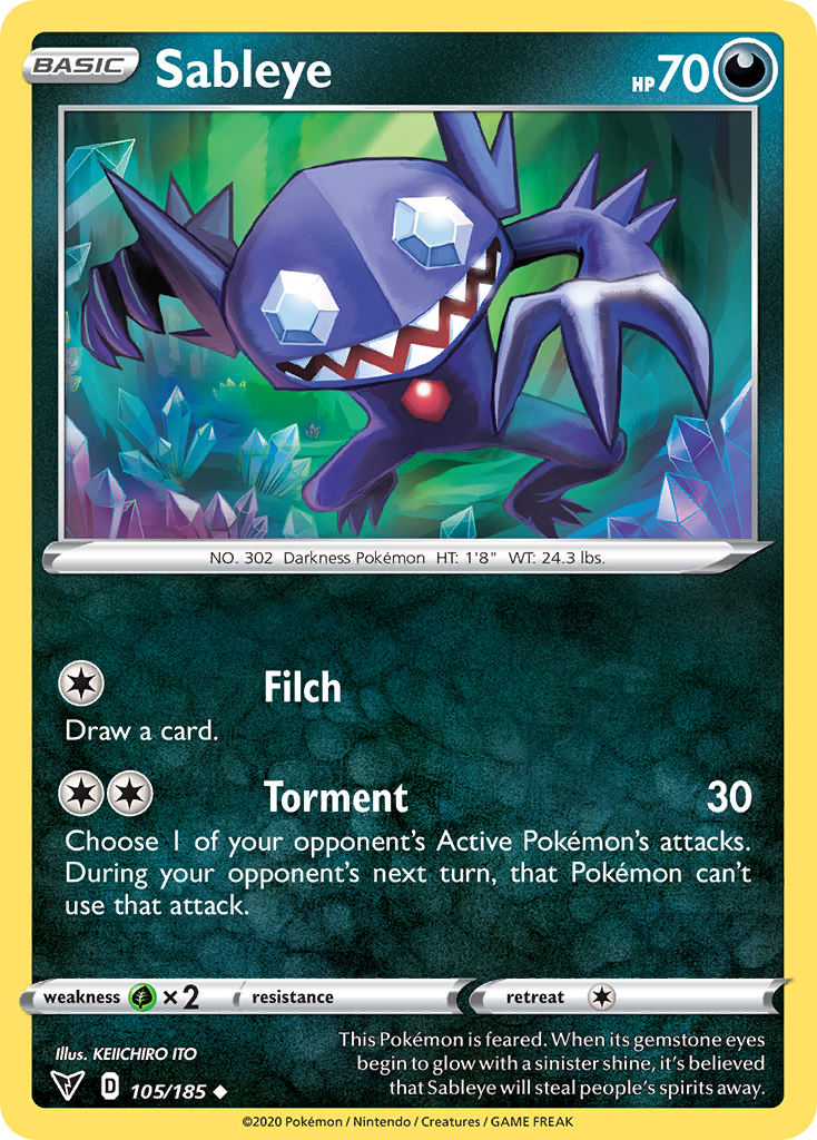 Sableye - 105/185 - Vivid Voltage SWSH4 - Uncommon
