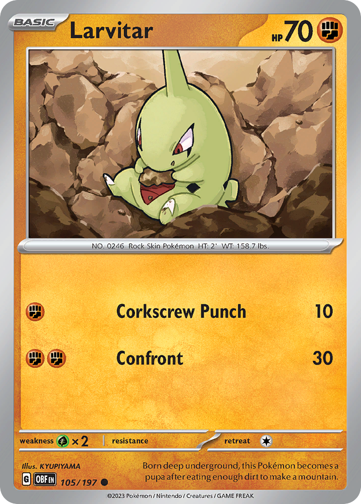 Larvitar - 105/197 - Obsidian Flames SV3 - Common