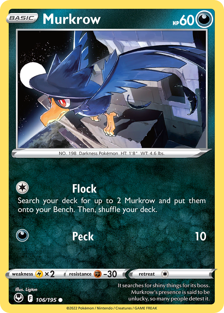 Murkrow - 106/195 - Silver Tempest SWSH12 - Common