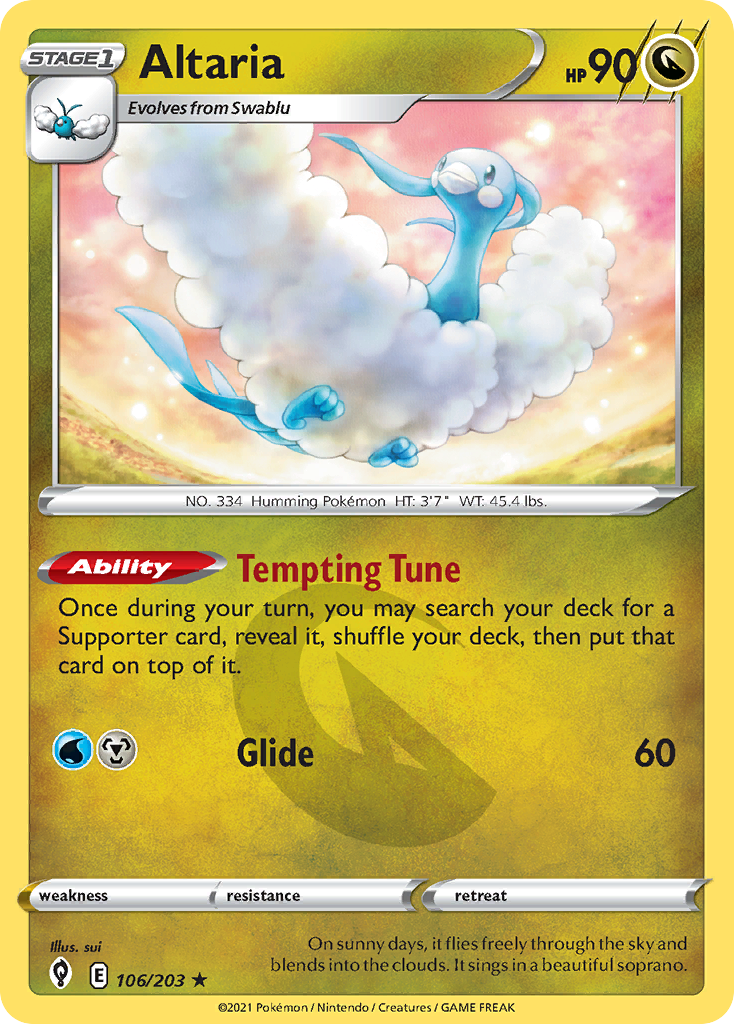 Altaria - 106/203 - Evolving Skies SWSH7 - Rare
