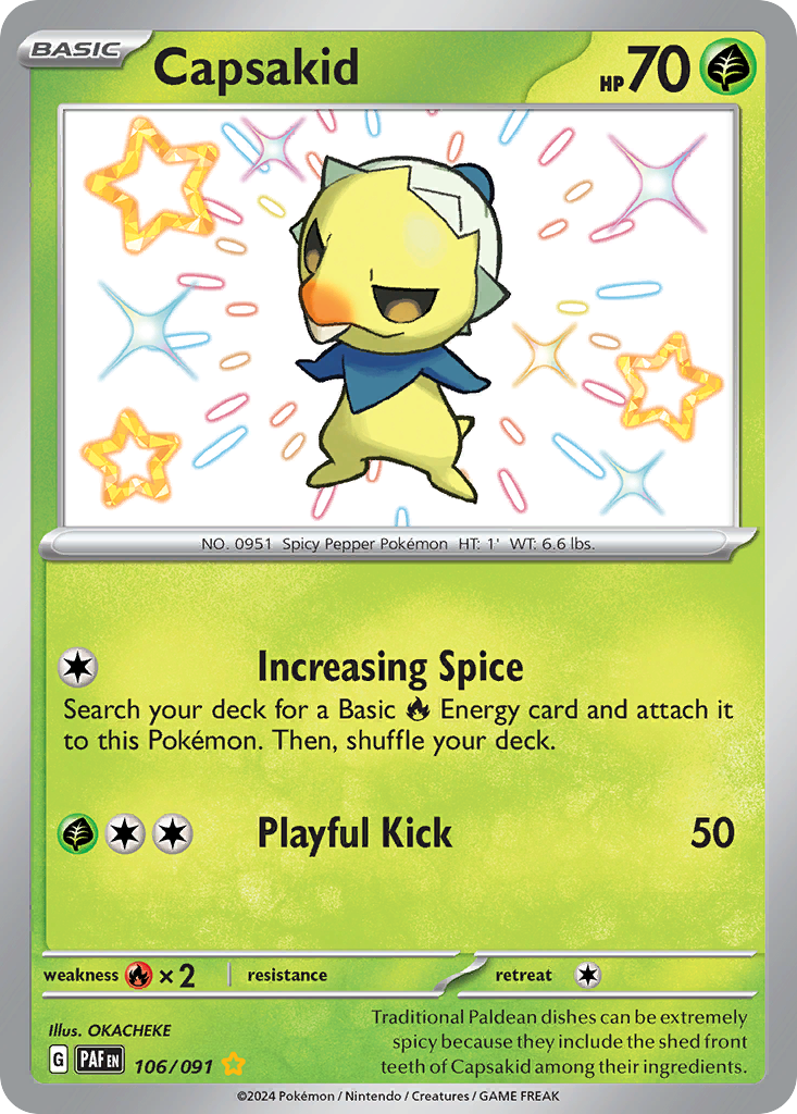 Capsakid - 106/91 - Paldean Fates SV4PT5 - Shiny Rare
