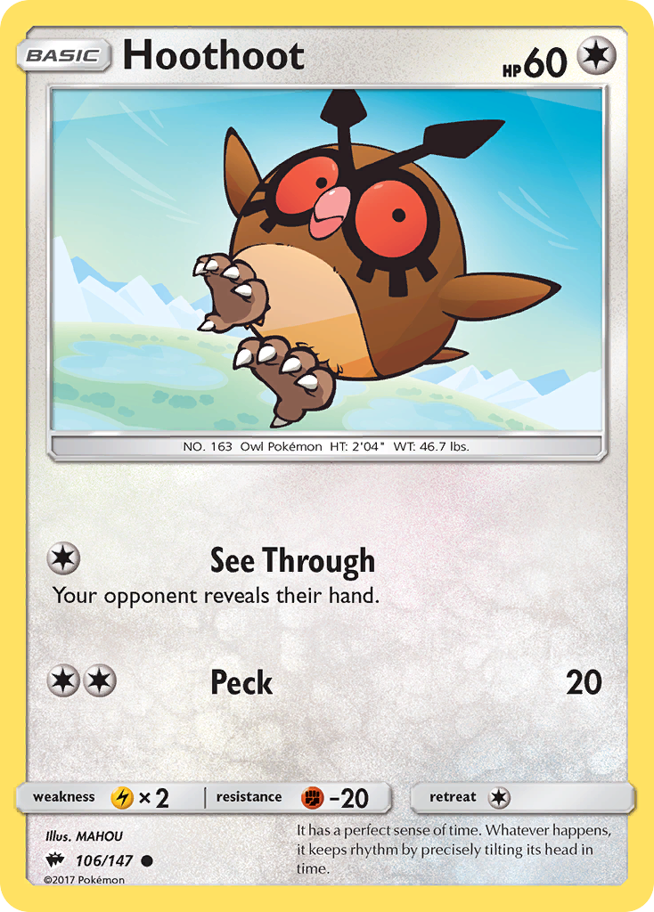 Hoothoot - 106/147 - Burning Shadows SM3 - Common
