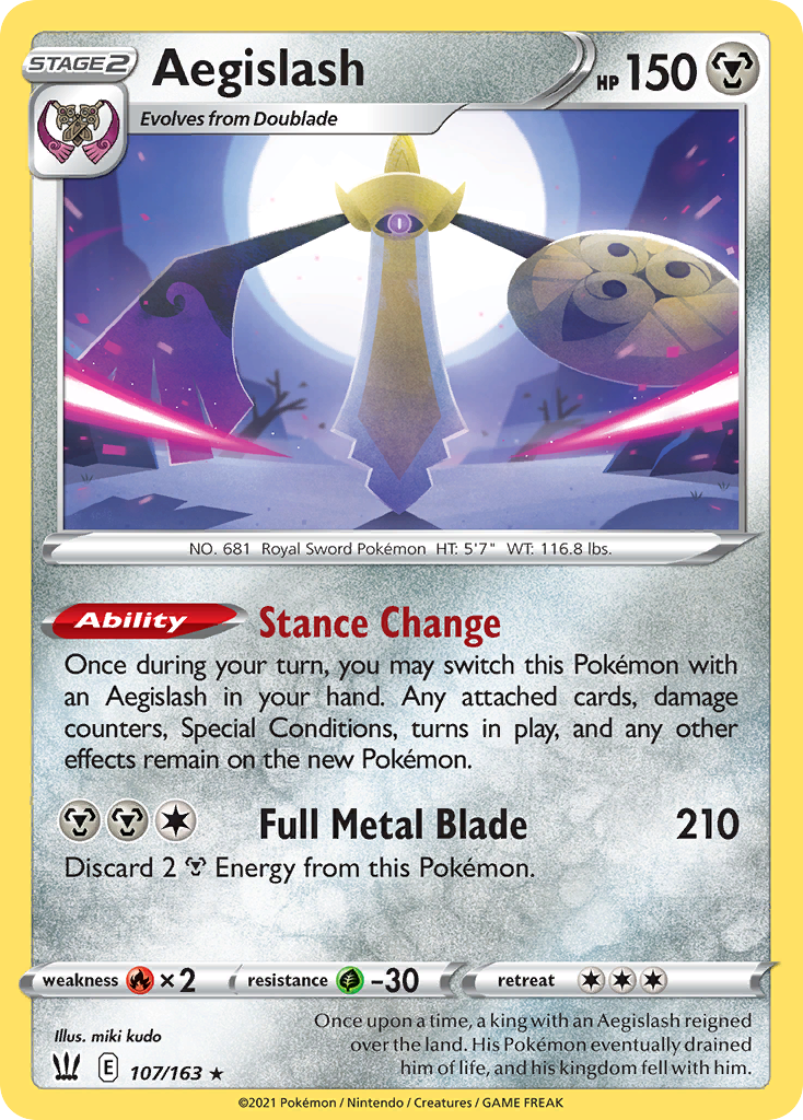 Aegislash - 107/163 - Battle Styles SWSH5 - Rare Holo