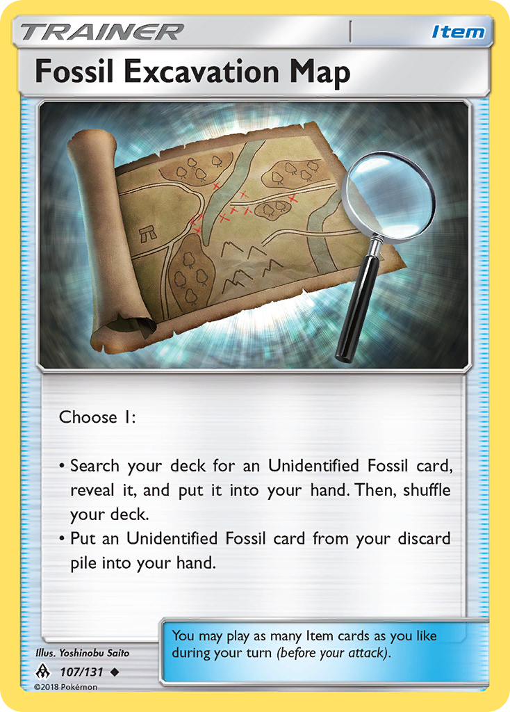 Fossil Excavation Map - 107/131 - Forbidden Light SM6 - Uncommon