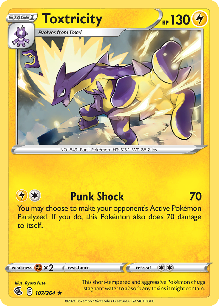 Toxtricity - 107/264 - Fusion Strike SWSH8 - Rare Holo