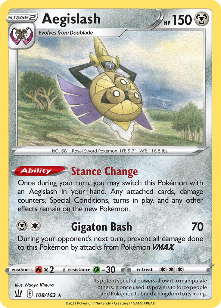 Aegislash - 108/163 - Battle Styles SWSH5 - Rare