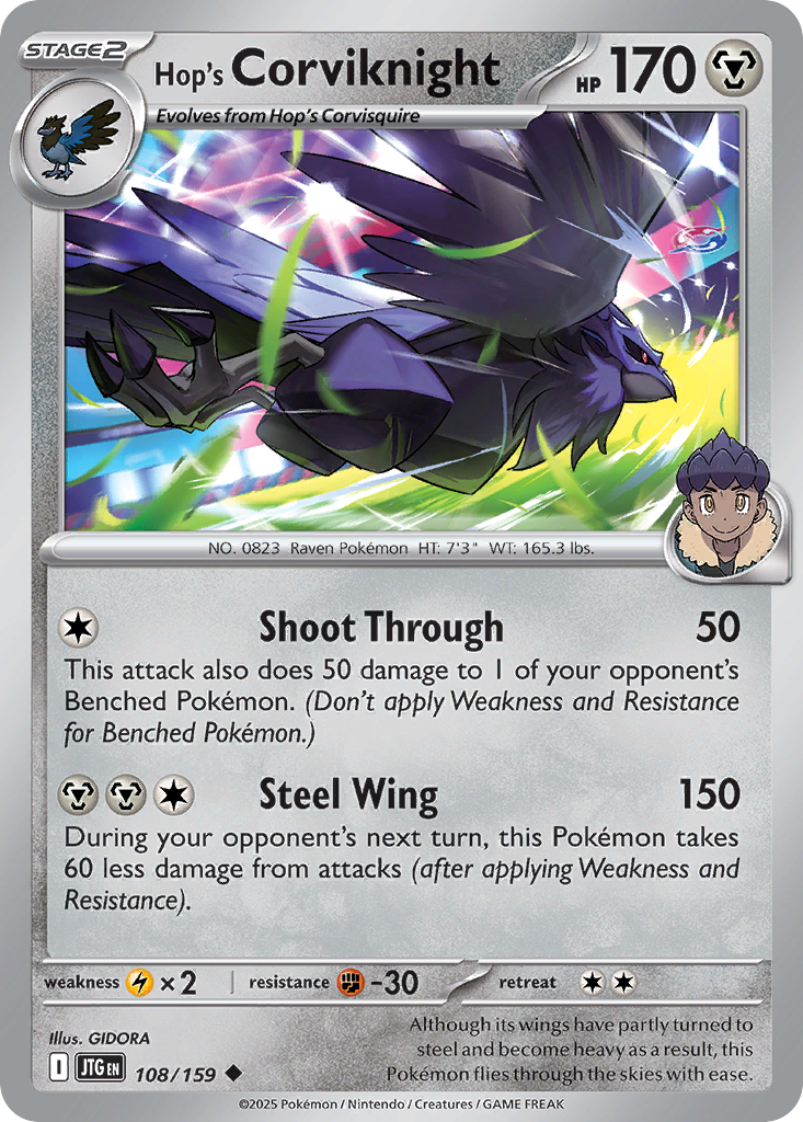Hop's Corviknight - 108/159 - Journey Together SV9 - Uncommon