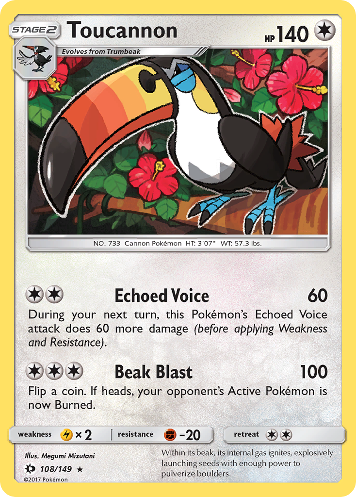 Toucannon - 108/149 - Sun & Moon SM1 - Rare