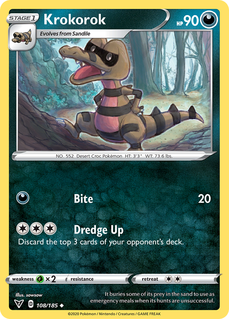 Krokorok - 108/185 - Vivid Voltage SWSH4 - Uncommon