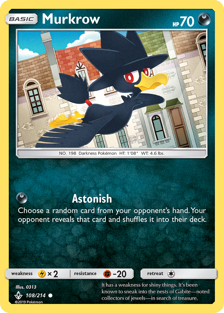 Murkrow - 108/214 - Unbroken Bonds SM10 - Common