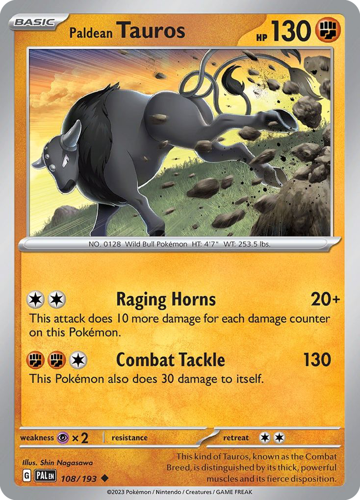 Paldean Tauros - 108/193 - Paldea Evolved SV2 - Uncommon