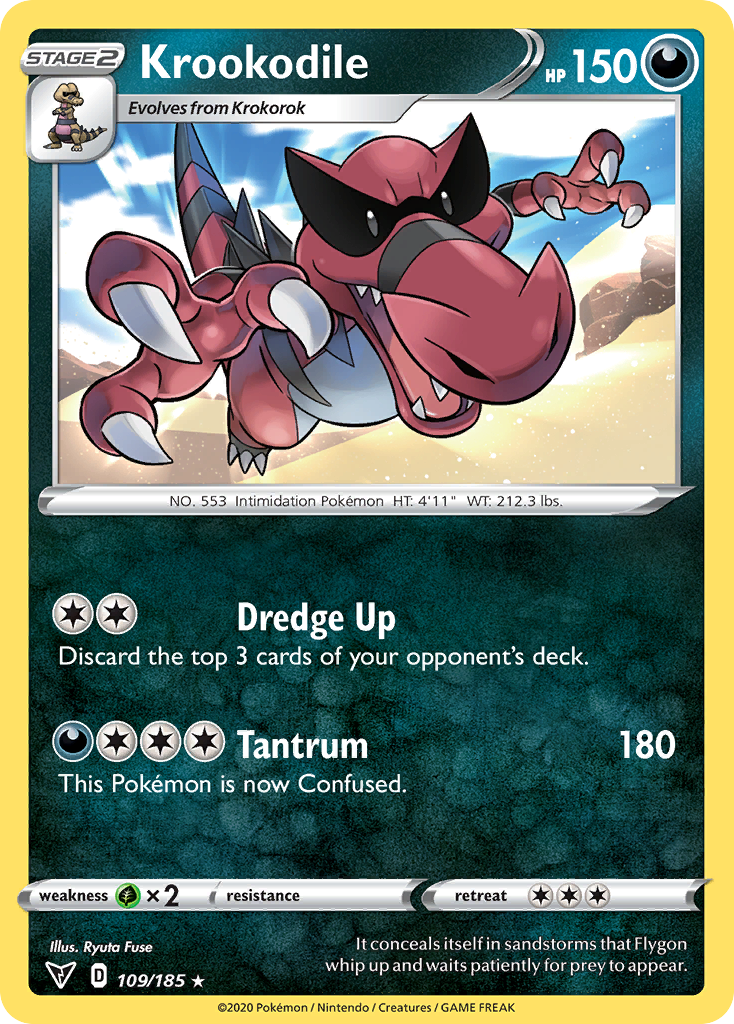 Krookodile - 109/185 - Vivid Voltage SWSH4 - Rare