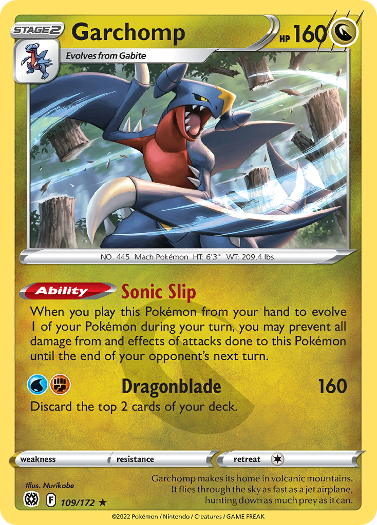 Garchomp - 109/172 - Brilliant Stars SWSH9 - Rare Holo