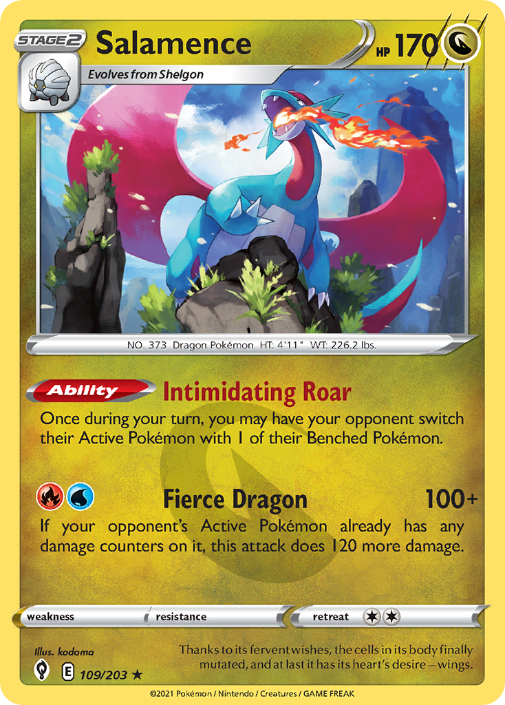 Salamence - 109/203 - Evolving Skies SWSH7 - Rare Holo