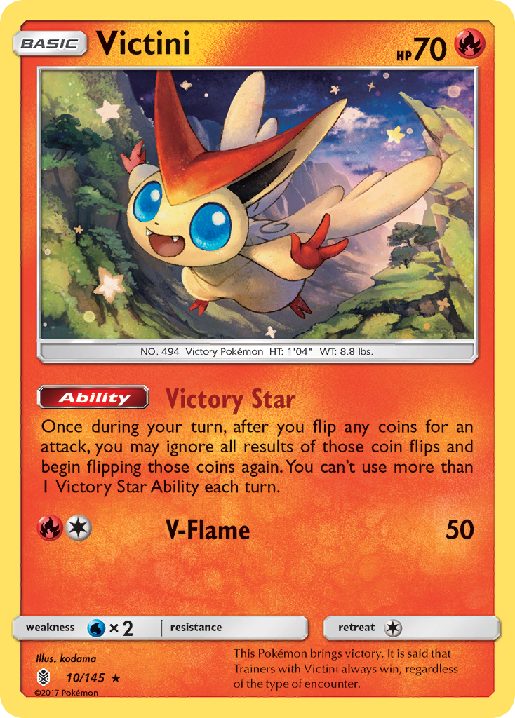 Victini - 10/145 - Guardians Rising SM2 - Rare Holo