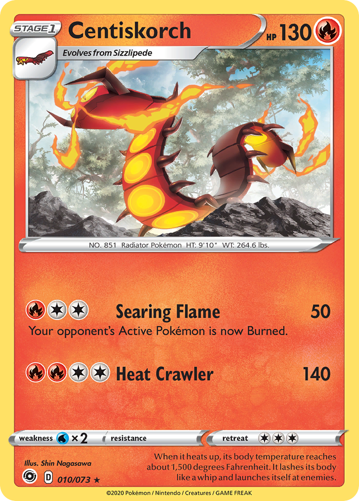 Centiskorch - 10/73 - Champion's Path SWSH35 - Rare Holo