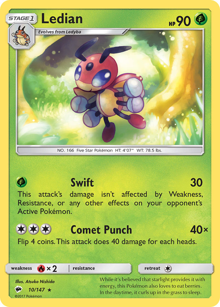 Ledian - 10/147 - Burning Shadows SM3 - Rare