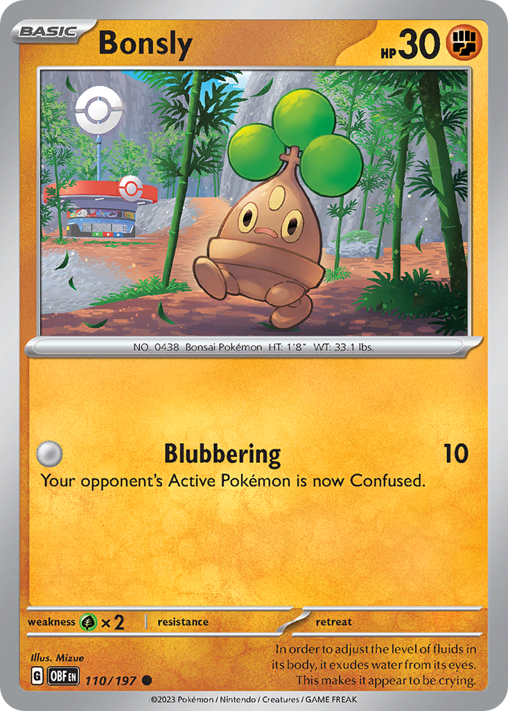 Bonsly - 110/197 - Obsidian Flames SV3 - Common