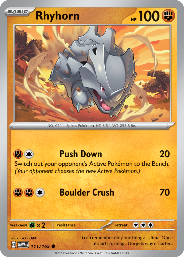 Rhyhorn - 111/165 - 151 SV3PT5 - Common