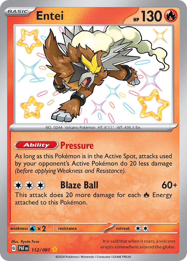 Entei - 112/91 - Paldean Fates SV4PT5 - Shiny Rare