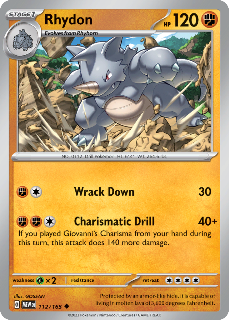 Rhydon - 112/165 - 151 SV3PT5 - Uncommon