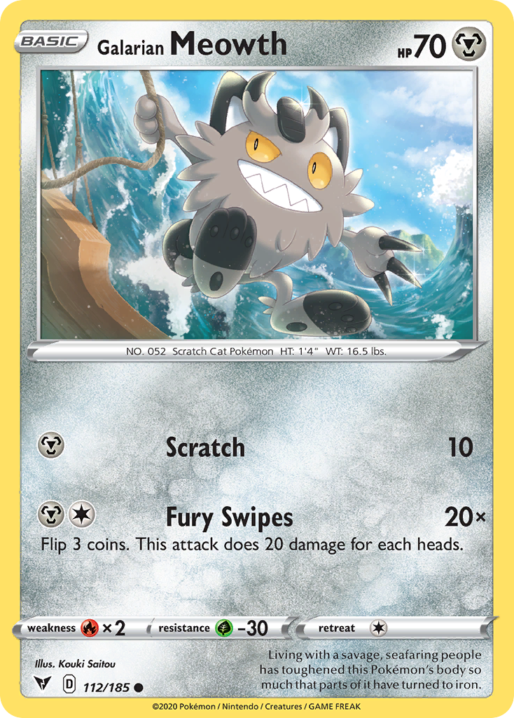 Galarian Meowth - 112/185 - Vivid Voltage SWSH4 - Common