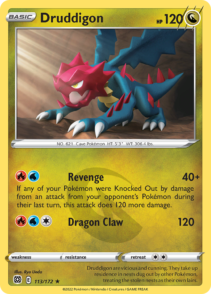 Druddigon - 113/172 - Brilliant Stars SWSH9 - Rare