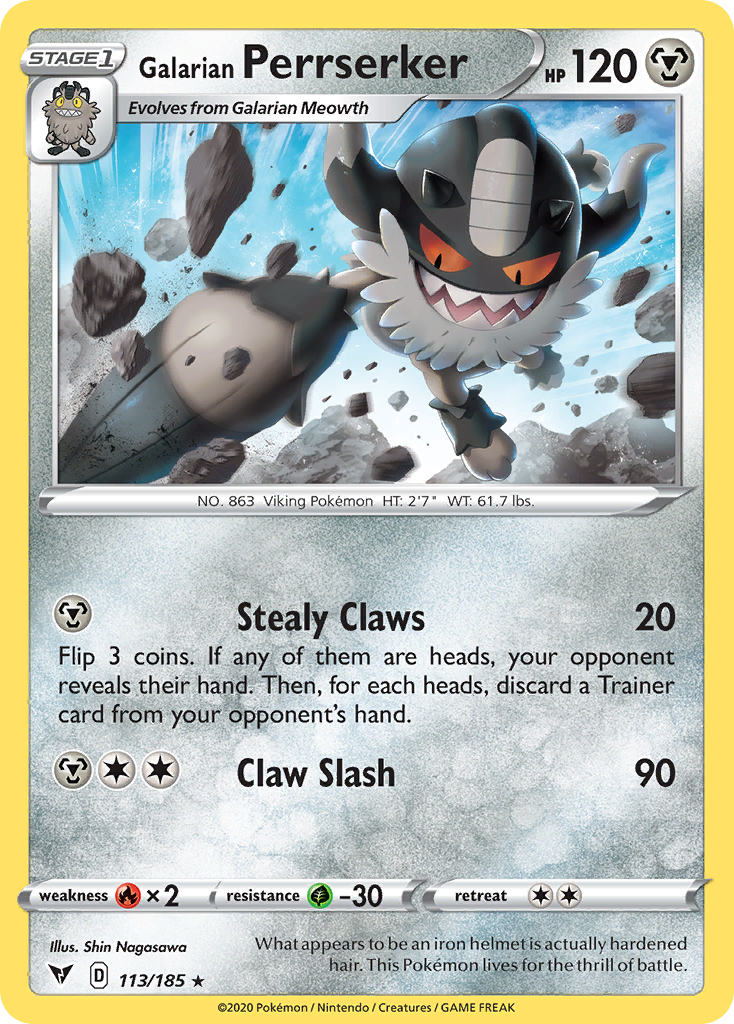 Galarian Perrserker - 113/185 - Vivid Voltage SWSH4 - Rare
