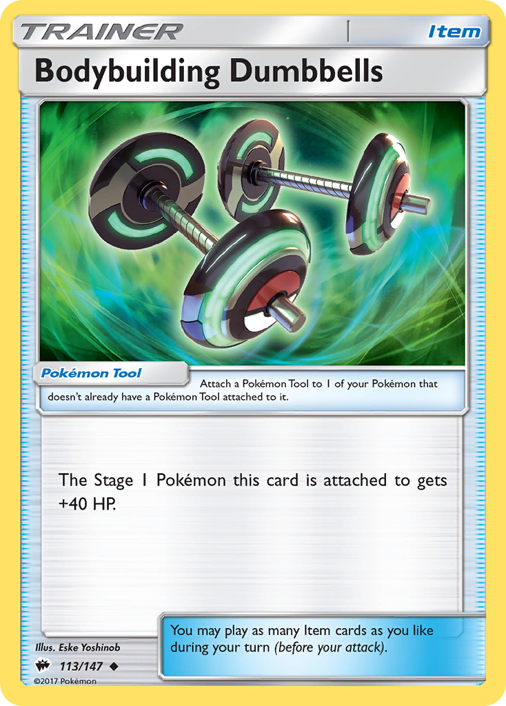 Bodybuilding Dumbbells - 113/147 - Burning Shadows SM3 - Uncommon