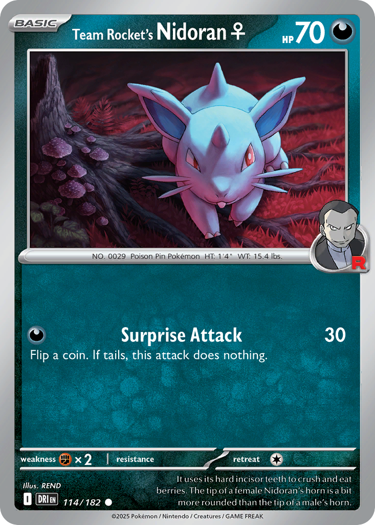 Team Rocket's Nidoran♀ - 114/182 - Destined Rivals SV10 - Common