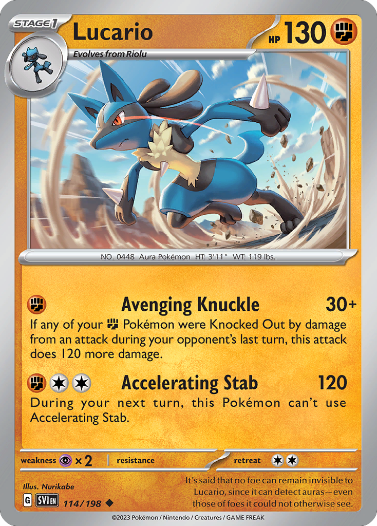 Lucario - 114/198 - Scarlet & Violet SV1 - Uncommon