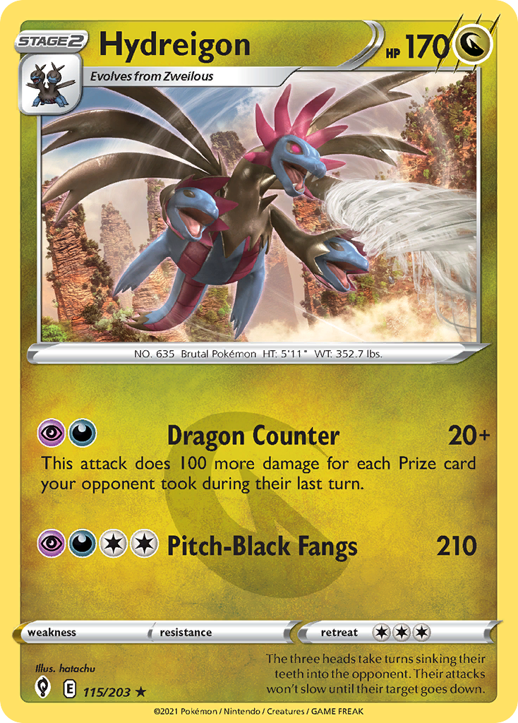 Hydreigon - 115/203 - Evolving Skies SWSH7 - Rare Holo