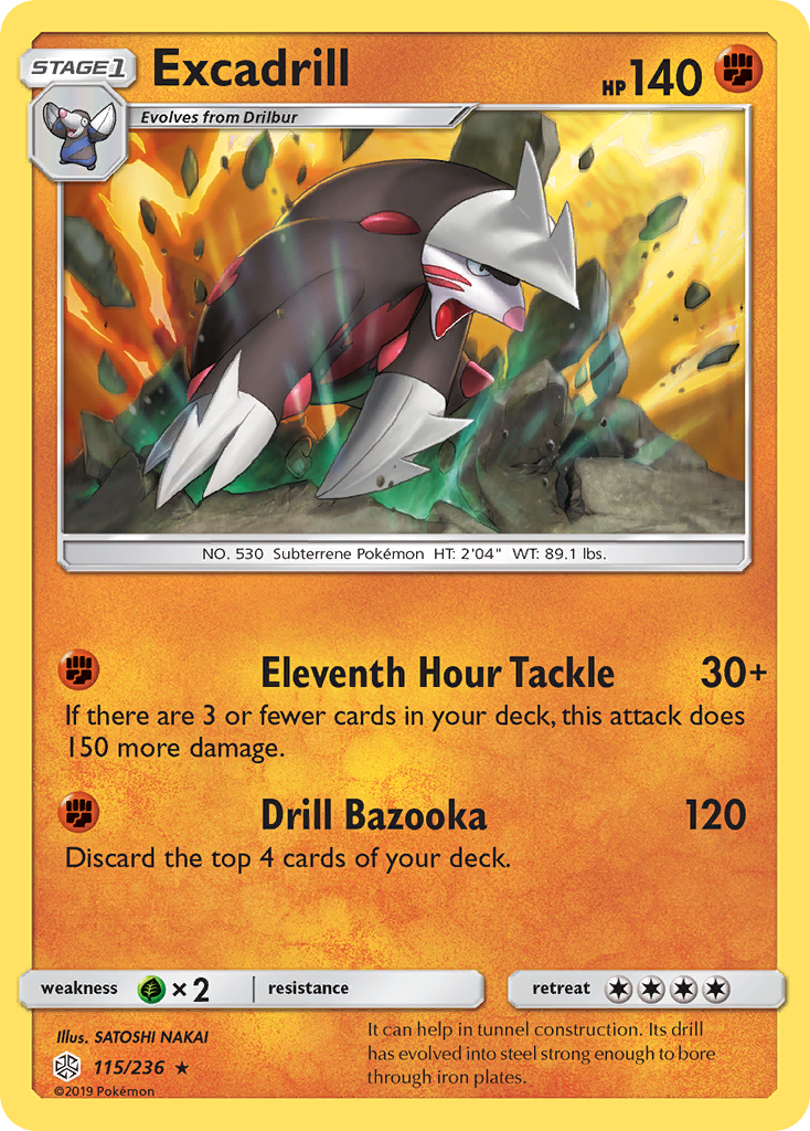 Excadrill - 115/236 - Cosmic Eclipse SM12 - Rare Holo