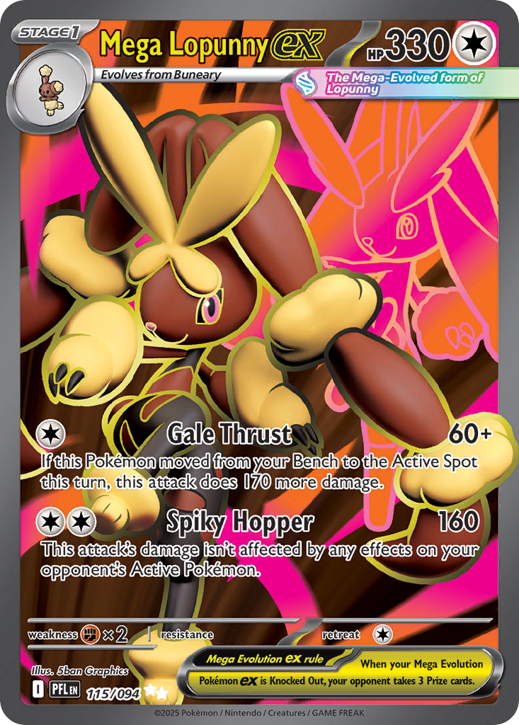 Mega Lopunny ex - 115/94 - Phantasmal Flames ME2 - Ultra Rare